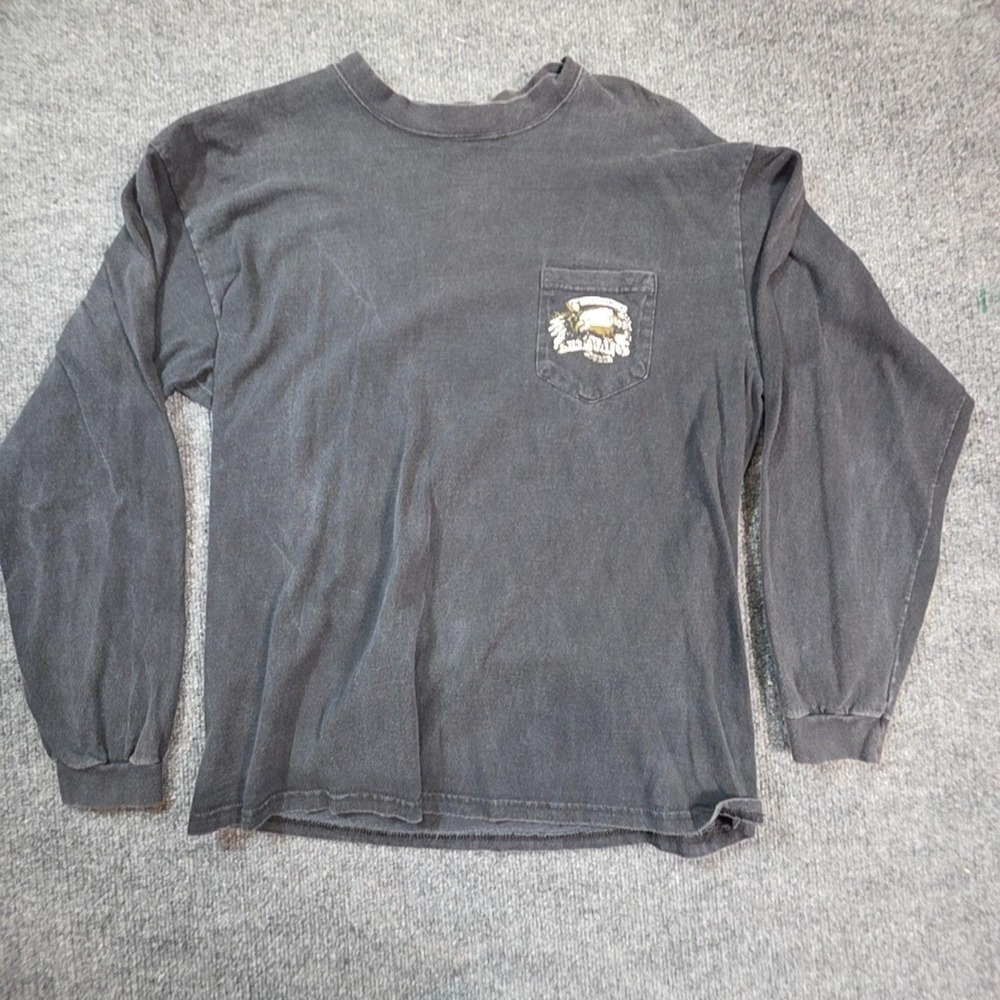 Vintage Key Elements Shirt Mens Large Black Eagle Sturgis Bike Rally Long Sleeve